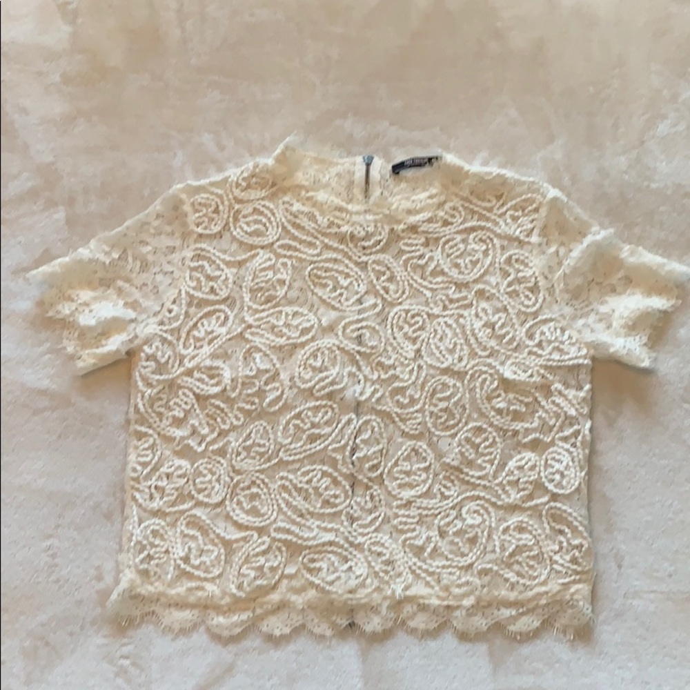 Zara Trafaluc eyelash lace top
